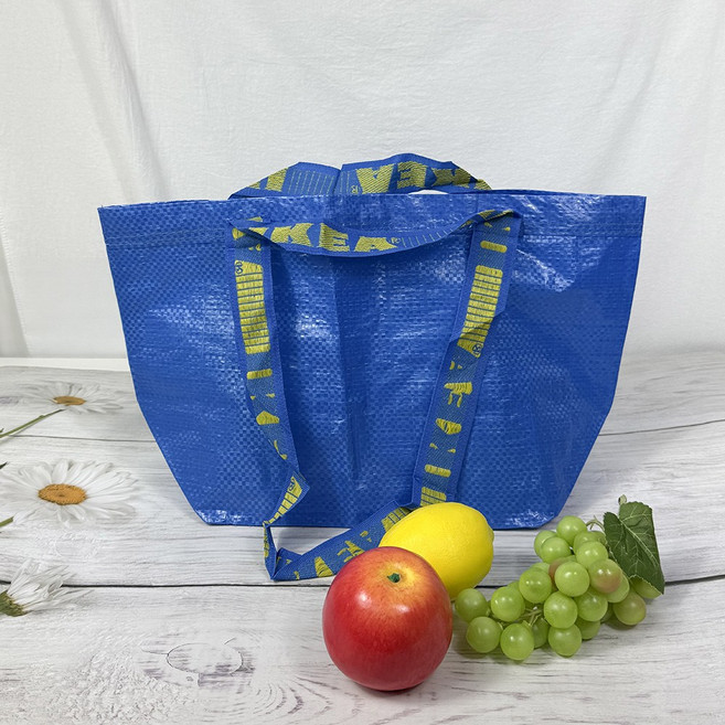 이케아 브라트뷔 타포린백 접이식 장바구니, 1개, Blue