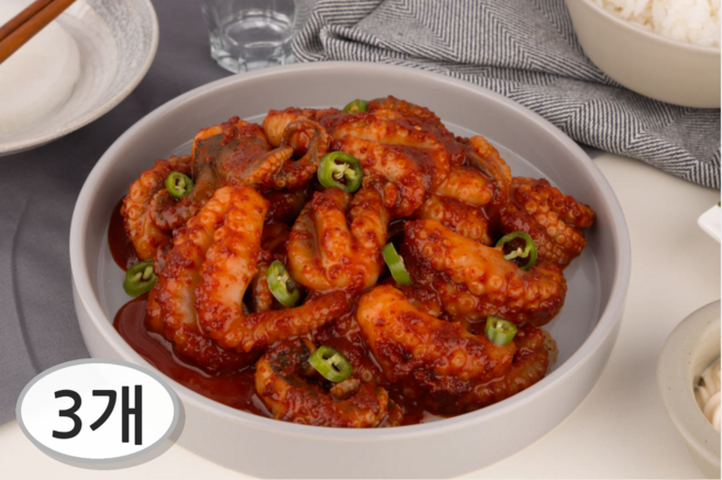 [할인특가] 미스터쭈 양념쭈꾸미 볶음 밀키트 500g, 3개