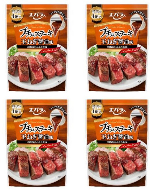 에바라 쁘삐 스테이크 양파 간장맛 21g 4팩 일본 로스트 비프 소스, 4개