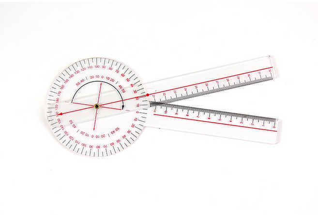 ZJchao손가락 고니오미터 투명 측정 손가락 눈금자 범위 정확한 도구 각도 뼈 동작, 12 8인치 360도 미디엄 사이즈 20 6x8 8cm, 1개