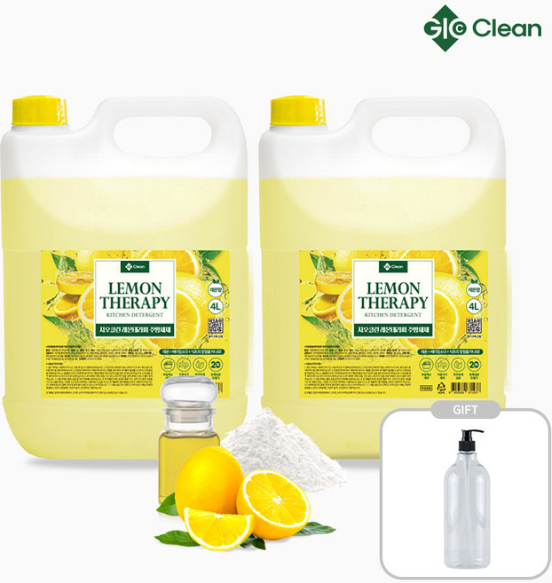 지오클린 레몬테라피 대용량 주방세제, 2개, 4L