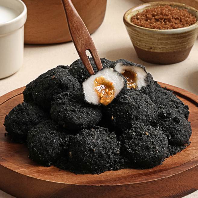 명가 흑임자꿀인절미 특제 꿀소스 가득 당일생산 고급간식 식다대용 떡 개별포장 (20개x2세트), 500g, 2박스