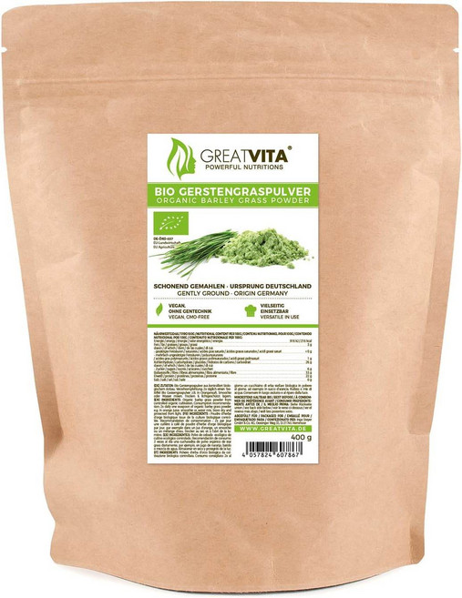 GREAT VITA 유기농 무첨가 보리잎 분말 400g 독일산, 1개