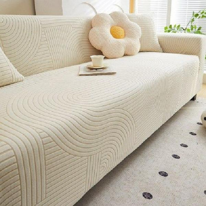 Zebeer 사계절 소파커버 고탄력 전방위 소포 미끄럼 애완 발톱 방지 쇼파커버, 1개, 베이지