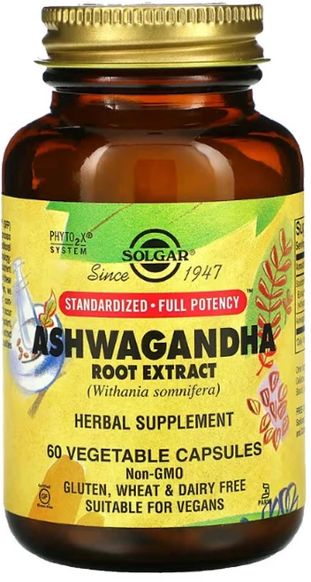 Solgar 솔가 아슈와간다 뿌리 추출물 60정 Ashwagandha 솔땡 고약사 약들약 베지캡슐, 1개 - 쿠팡