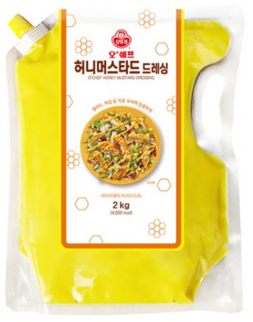 오뚜기 허니머스타드드레싱 2kg 핫도그소스 돈까스김밥 미니불고기버거, 1개