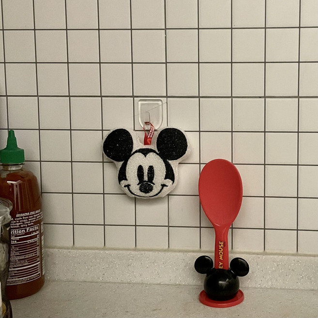 미키마우스 밥주걱 스탠드 이유식 주걱 캠핑조리도구 캐릭터 캠핑 식기 미키 주방용품, 1개