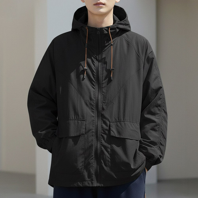 루크 빅사이즈 남녀공용 오버핏 스트링 바람막이 남성 여성 점퍼 잠바 남자 러닝 윈드 자켓