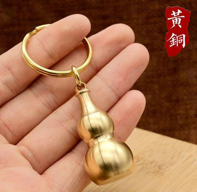 조롱박 엽전 꾸러미 열쇠고리 호리병 청동 수호신 재물운, 대형 키링