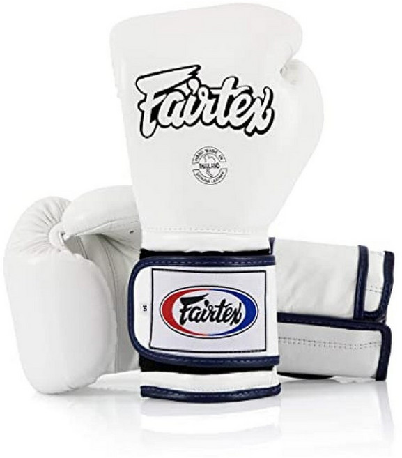 Fairtex Muay Thai 복싱 글러브 BGV9 - 헤비 타자 멕시코 스타일 트레이닝 스파링 장갑 킥복싱 MMA K1용 화이트/블루 파이핑 473.2ml/16온스 [호환], 옐로우/블랙/블랙 파이핑