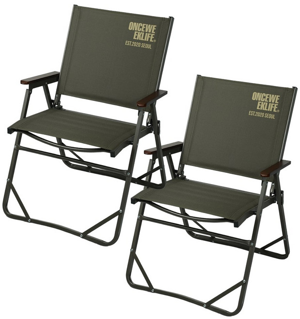 원스위크라이프 컴피 폴딩 체어 L, 2개, 카키