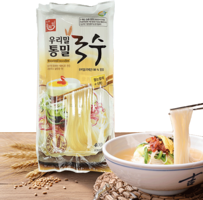 농협 국내산 우리밀 통밀국수, 400g, 3개