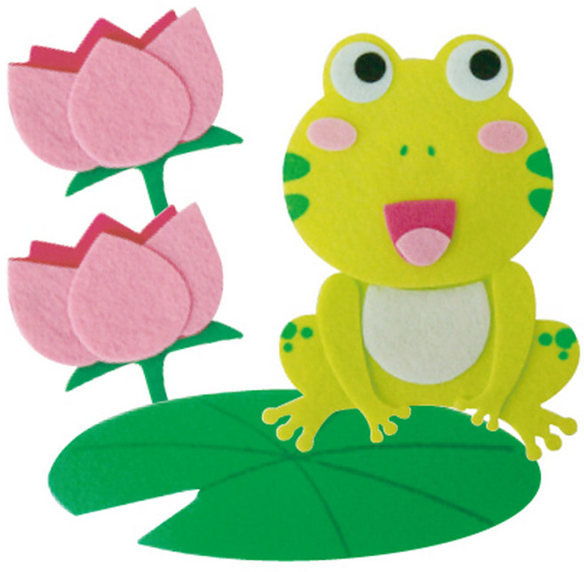청양토이 공간꾸미기 펠트소품 아기개구리 환경판소품, 단품