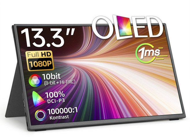F13NA 13.3인치 OLED 1080P 휴대용 보조모니터 스위치 게임 PS5 확장