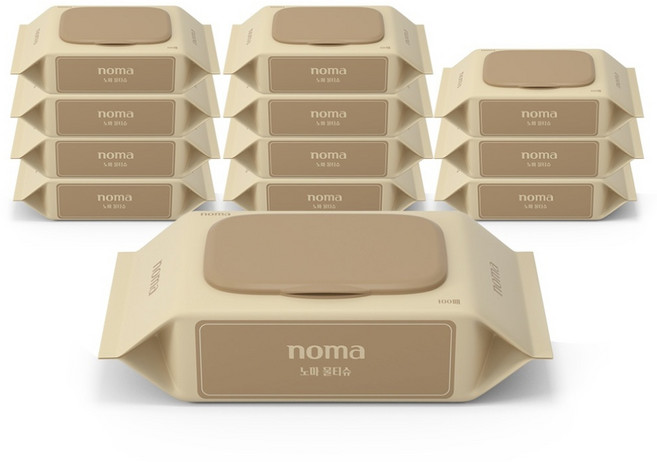 노마 물티슈 베이직 100매 캡형, 12개