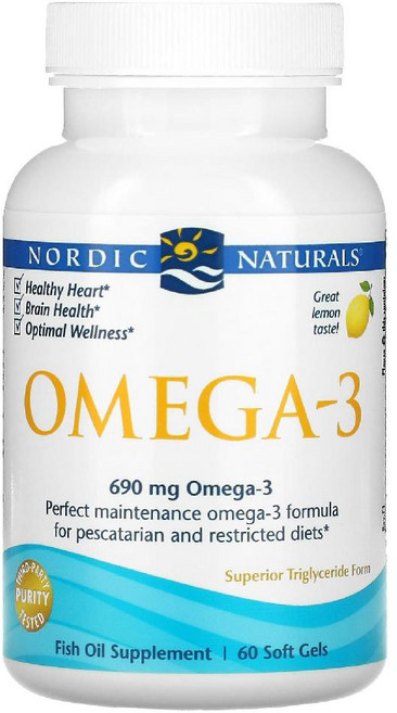 노르딕 rtg 오메가3 알티지 오메가쓰리 DHA EPA 690mcg 60 소프트겔, 60정, 1개