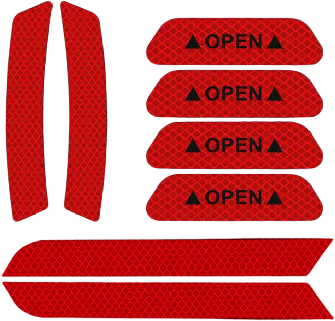 월간리빙 자동차 안전 반사 스티커 3종 세트, 1세트, 레드