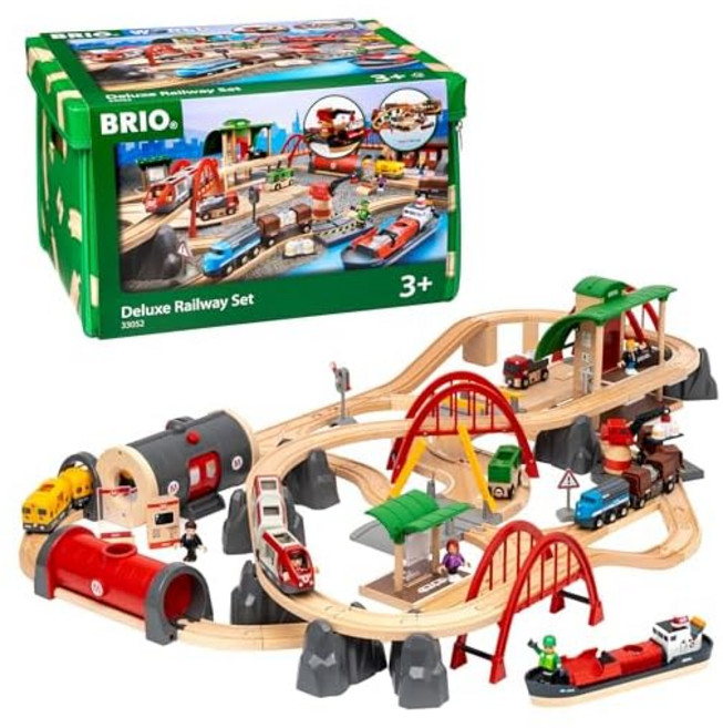 BRIO 브리오 WORLD 레일&로드 디럭스 세트 대상연령 3세 전철 장난감 목제 레일 33052, 상세페이지 참조