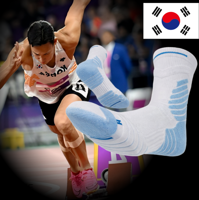 인피니티 스포츠양말 러닝 테니스 농구 쿠션 배드민턴 헬스 기능성, 블루, 1개