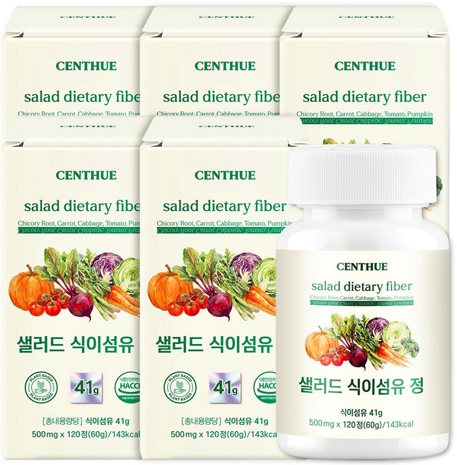 센트휴 샐러드 식이섬유 41g, 6개, 120정