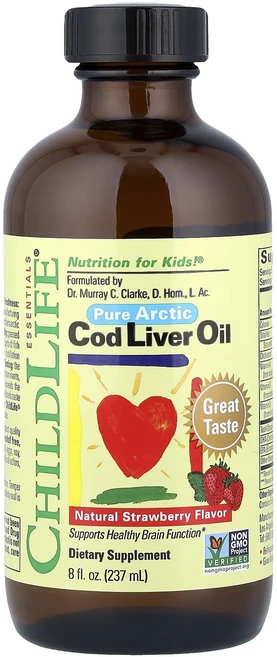 ChildLife Essentials 순수 북극 대구 간유 천연 딸기향 237ml(8fl oz), 1개, 237ml - 쿠팡