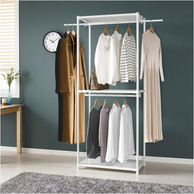 [왕자행거] 왕자 유닛2_2단드레스룸80행거_화이트_969, 상세 설명 참조