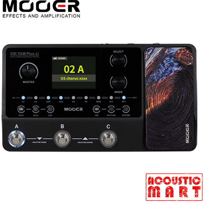 무어 Mooer GE150 PLUS LI 앰프 모델링 충전식 배터리 기타 멀티 이펙터, 1개
