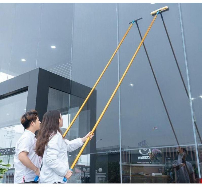 유리창 청소 고층 유리 외부 닦이 밀대 장대 10m 스퀴지 베란다 외벽, 22종 접합 세트 9.5m, 1개