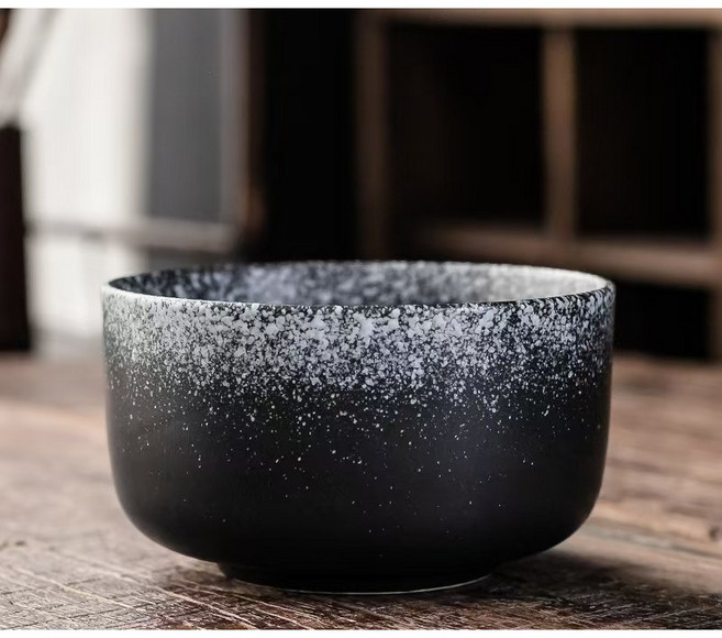 大岸堂 日式抹茶茶道工具, 抹茶碗-墨雪, 1個