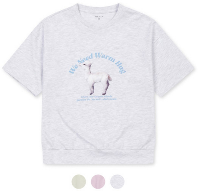 폴햄키즈 시그니처 여아 플레이티드 저지 애니멀 포토 반팔티PKD2TS2530 1934104