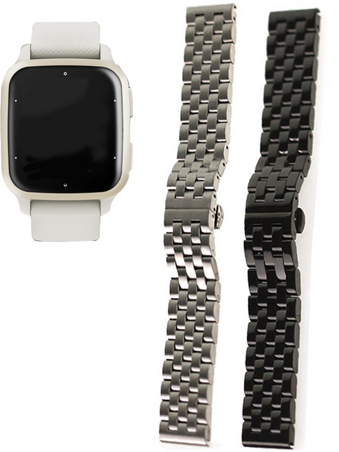 가민 베누 스퀘어2 메탈밴드 호환 5라인 스틸스트랩, 1. ME09BK20 블랙, 1개