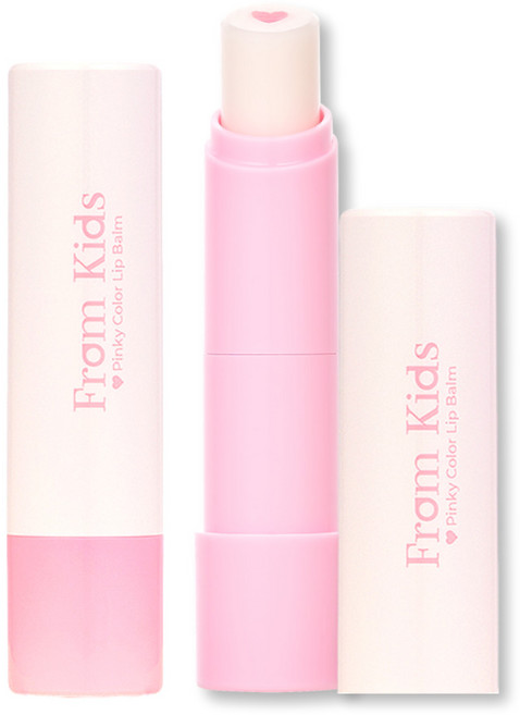 [1+1]프롬키즈 하트 보습 립밤 2종 유아 어린이 초등 판테놀 핑크 컬러체인지 립스틱, 4g, 2개, 핑키 립밤 2개