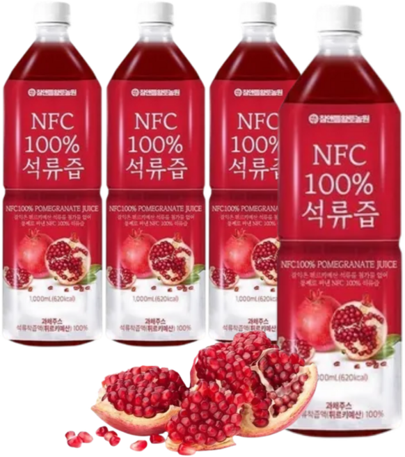물 한방울 섞지 않은 NFC 튀르키예산 100% 석류즙, 4개, 1L
