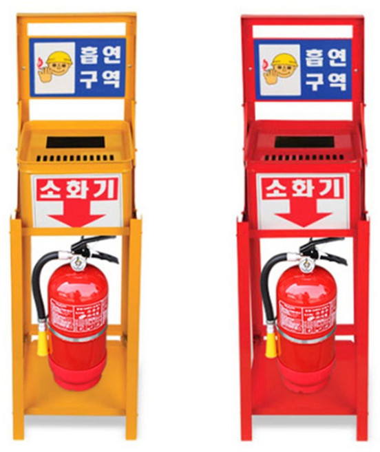 흡연구역 재떨이 소화기함 담배부스 비상 화재대응함, 1개, 적색