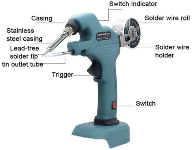 Makita 18V 배터리 용 무선 전기 납땜 인두 자동으로 주석 총 수리 공구 보내기