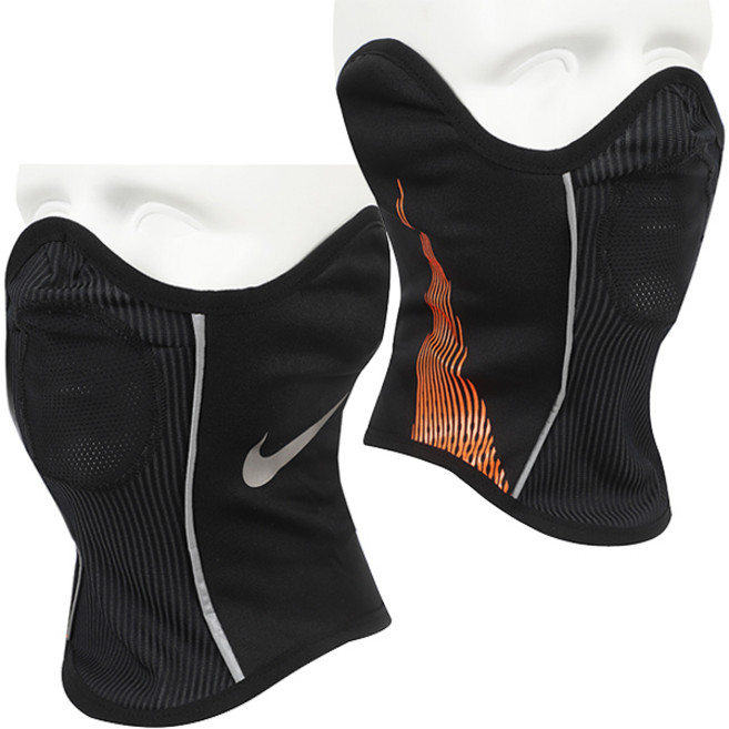 나이키 DRI-FIT ACADEMY SNOOOD 넥워머 스누드, 1개, 블랙+크림슨+리플렉티브 실버