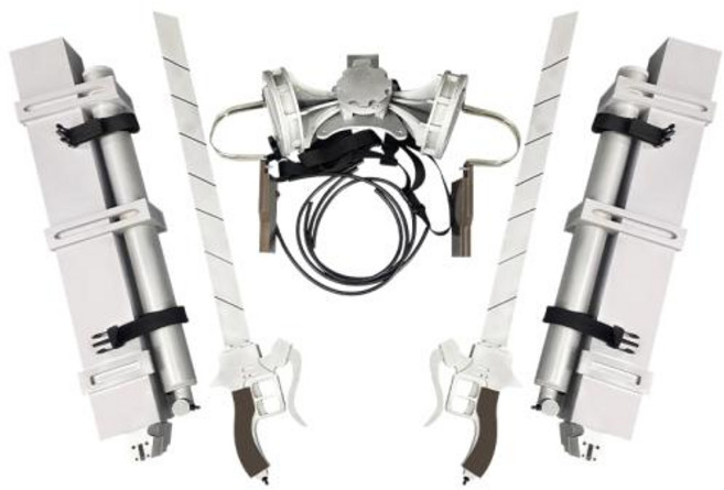 진격거 입체기동장치 미카사 군단장 천둥총 뇌창 무기 쌍검 4기 코스튬, 4)입체기동장치 세트