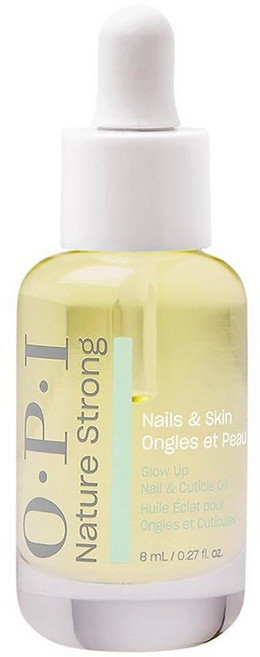 OPI Nature Strong Nails & Skin - 드로퍼가 있는 글로우 업 네일 큐티클 오일 | 가볍고 영양이 풍부한 천연 블렌드 건조한 큐티클에 수분을 공급합니다, 큐티클 오일 | 스몰