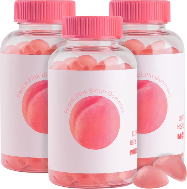 모지랩 피치핑크 비오틴 구미 30배 비오틴 젤리, 90회분, 3개 - 쿠팡