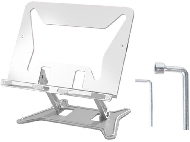 4세대 높이 각도 조절 접이식 메탈 독서대 책받침대 독서 책받침 스탠딩 받침대 거치대 책거치대 북스탠드 책스탠드 다용도 스탠드, R99881S, 실버, 1개
