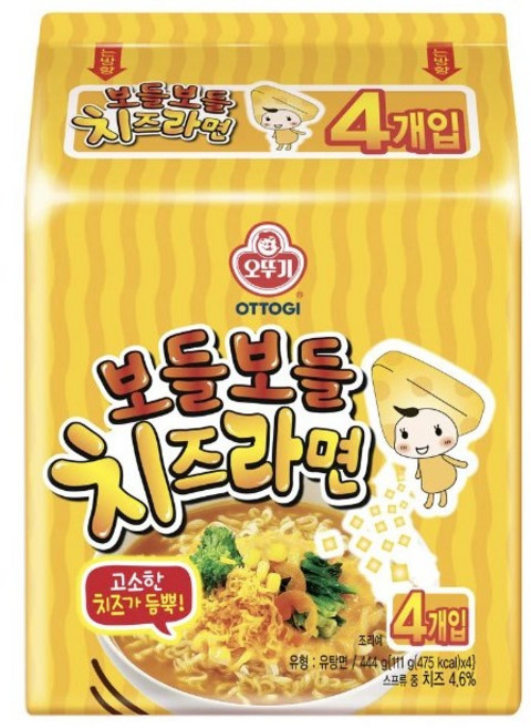 고소한 치즈가 듬뿍! 오뚜기 보들보들치즈라면 (사탕증정), 1개