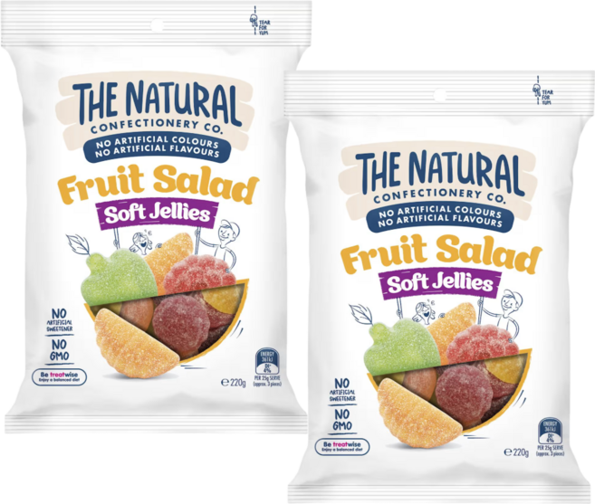 [더네츄럴컨펙셔너리] 호주 천연젤리 과일 The Natural Confectionery Co. Fruit Salad Soft Jellies Lollies, 2개, 220g