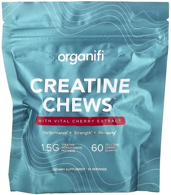 새해 건강을 선물하세요 Organifi Creatine Chews™ 체리 맛 구미젤리 60개 특별관리진행, OrganifiCreatineChews체리맛구미젤리60, 60정, 1 - 쿠팡