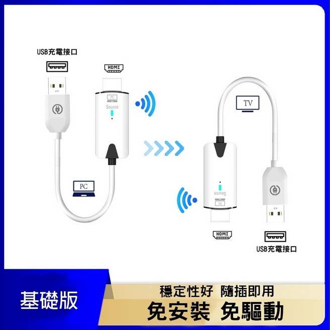 會議電腦投屏器 HDMI無線延長器 1080p 圖傳器, 1個