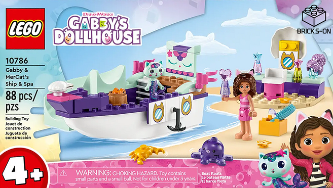 레고 개비의 매직 하우스 개비와 인어냥의 배와 스파 10786, 혼합색상, 1개