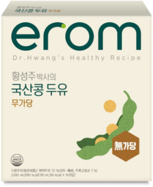 국산콩 무가당 두유 190ml x 32팩 무첨가두유, 1개