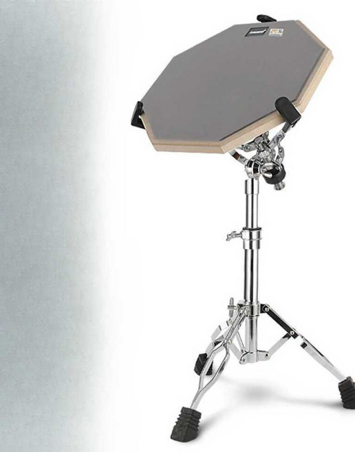 드럼 패드 고무 연습 세트 스탠드 초보자 훈련 타악기 연습 드럼 패드, 12인치 그레이 패키지 + 드럼 스틱 배럴, 1개