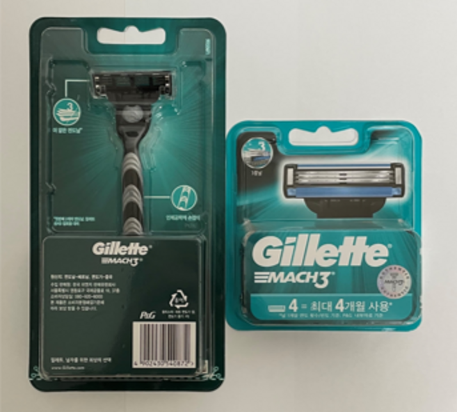 질레트 마하3 면도기(날1개)+면도날4개, 1세트