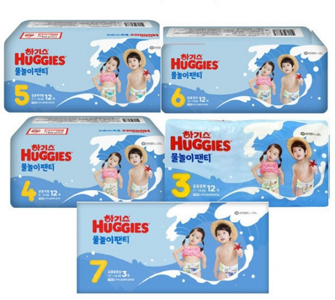 하기스 물놀이팬티 특대형 아동용 5단계(11~16kg) 12p, 특대형(XL), 12매