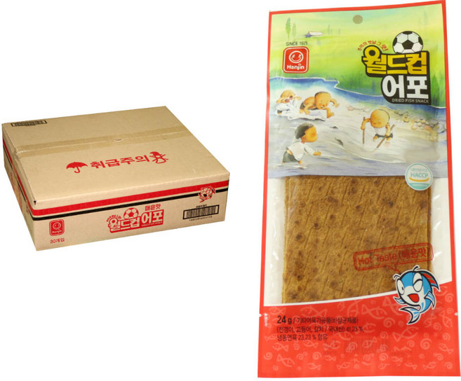 한진식품 월드컵어포 매운맛, 1박스, 24g